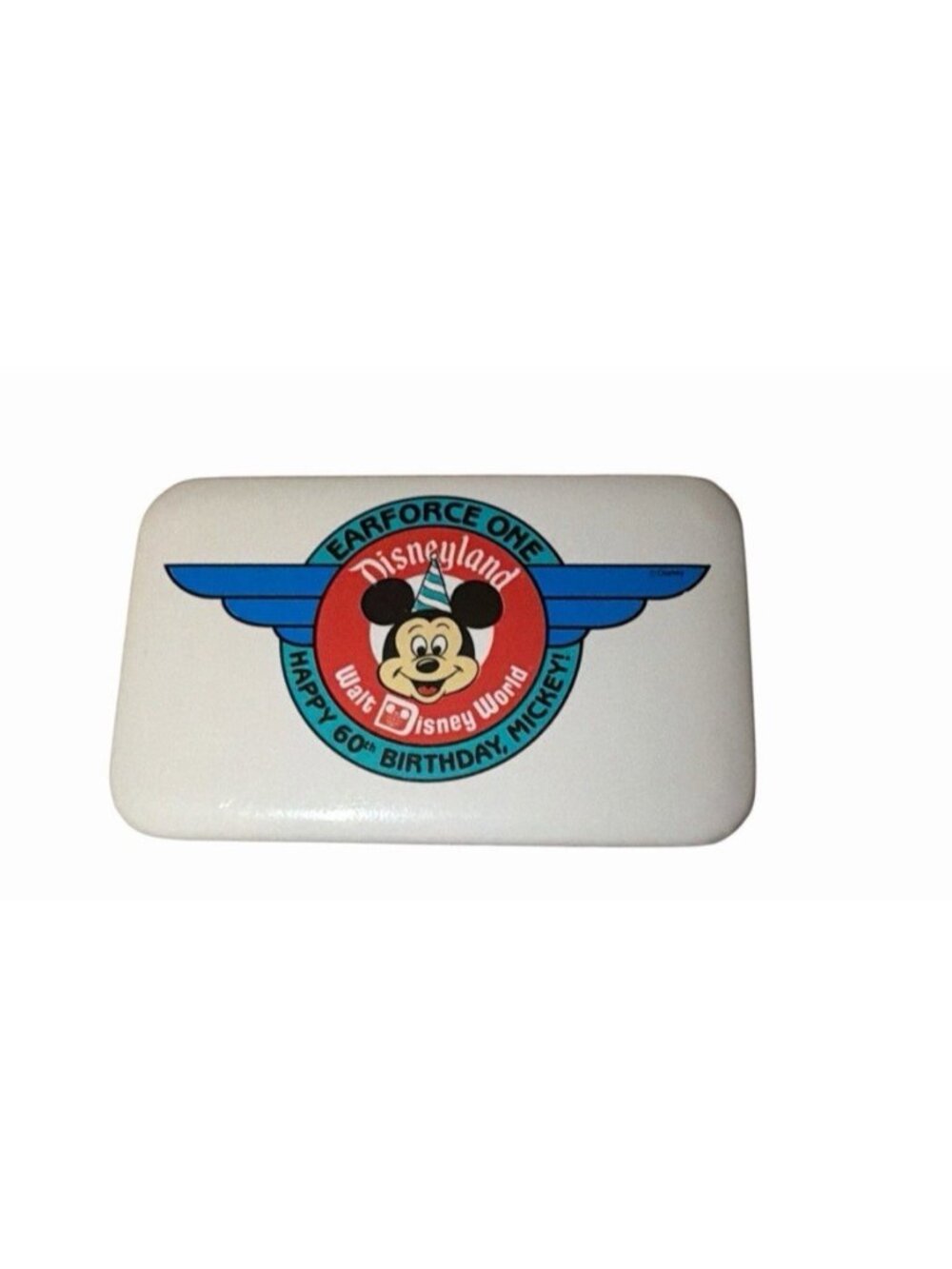 Disney World Earforce One Mickey Mouse 60th Birthday Vintage Pinback Button